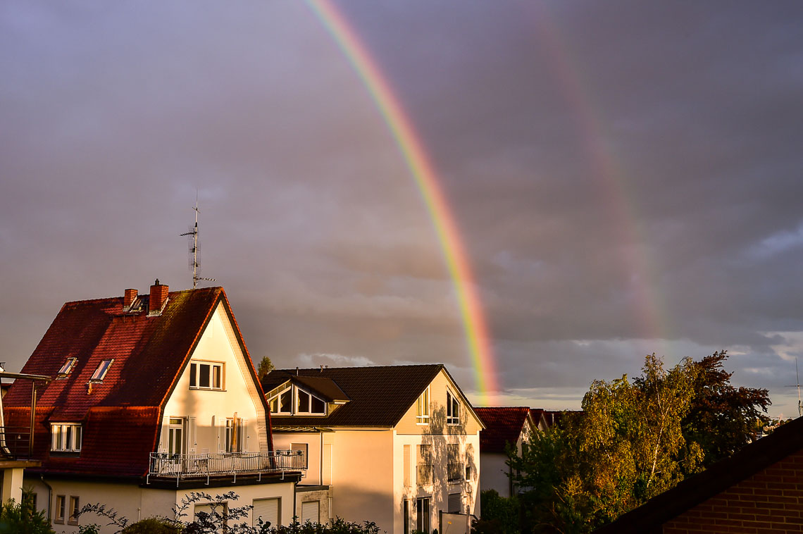 Regenbogen - Bild der Woche 33-2018 über Sonnenberg. ©2018 Volker Watschounek