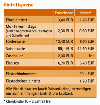 Eintrittspreise auf der Henkell-Kunsteisbahn in Wiesbaden
