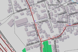 Straßensperrung rund um Ortsverwaltung Breckenheim ©2019 Openstreetmap