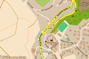 Vollsperrung der Rambacher Straße @2019 Openstreetmap