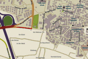 Mainzer Straße in Hochheim, Openstreetmap, Karte