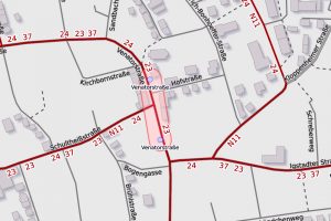 Vollsperrung der Venatorstraße ©2019 Openstreetmap