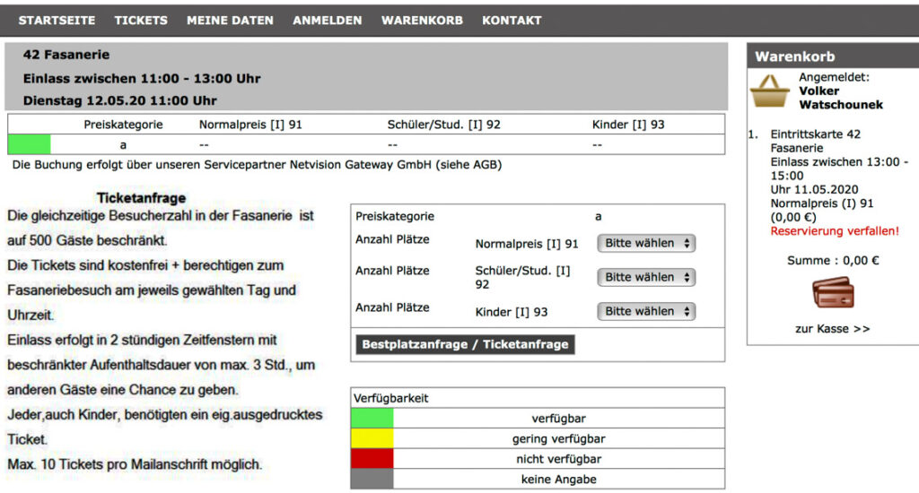 Online Ticket System der Stadt Wiesbaden