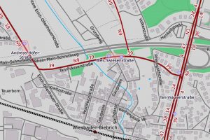 Tannhäuserstraße in Wiesbaden Biebrich ©2020 Openstreetmap