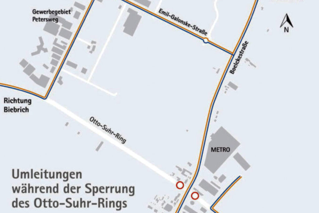 Umleitunmg Otto Suhr Ring ©2020 Tiefbau- und Vermessungsamt
