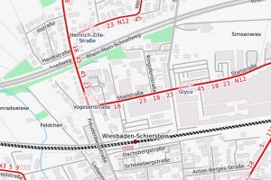 Haltestellenverlegung in Schierstein ©2020 Openstreetmap