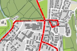 Verlegung der Haltestelle Tränkweg in Richtung Innenstadt
