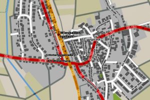 Das Tiefbau- und Vermessungsamt beginnt am Montag, 16. November, mit den Arbeiten zur Errichtung eines Fußgängerüberweges in der Glöcknerstraße in Igstadt. Die Arbeiten werden in zwei Bauabschnitten ausgeführt. Foto: Openstreetmap