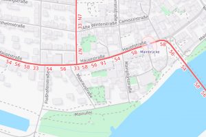 Vollsperrung der Hauptstraße in Kostheim