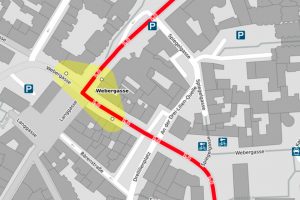 Einbahnstraßenregelung in der Webergasse