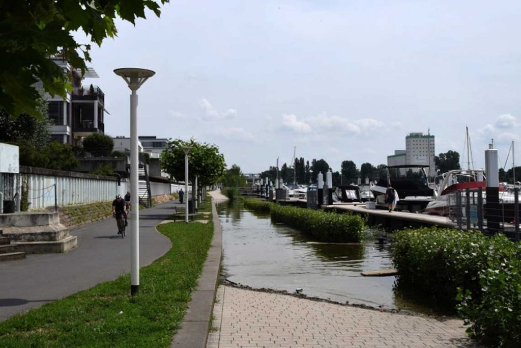 Hochwasser am Schiersteiner Hafen