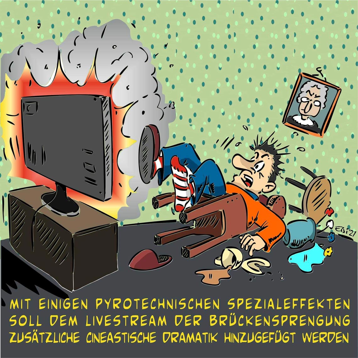 Pyrotechnik und Salzbachtalbrücke