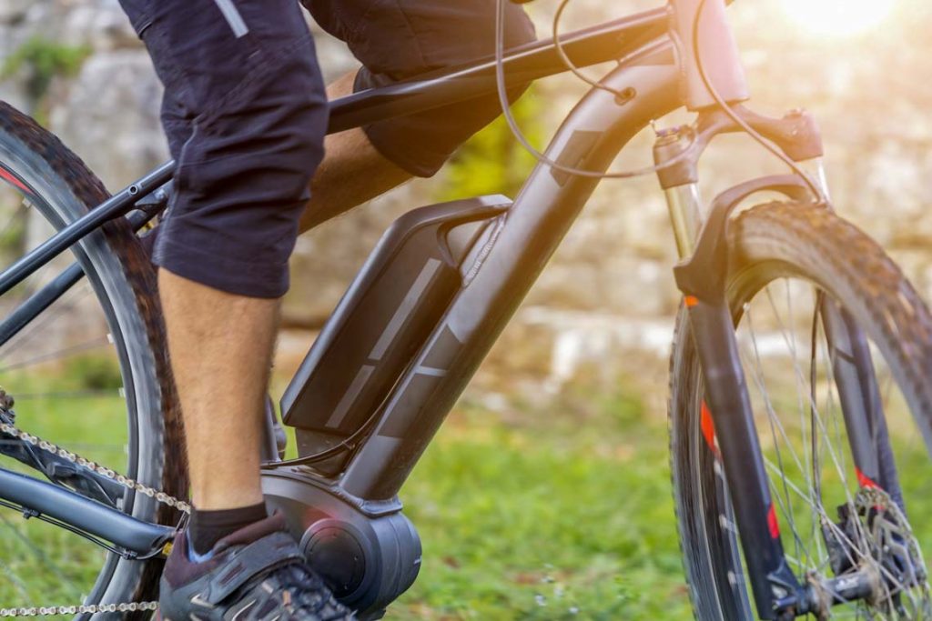 Close up of battery of an E-Mountainbike