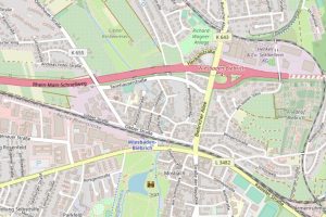 Karte mit Tannhäuserstraße in Biebrich