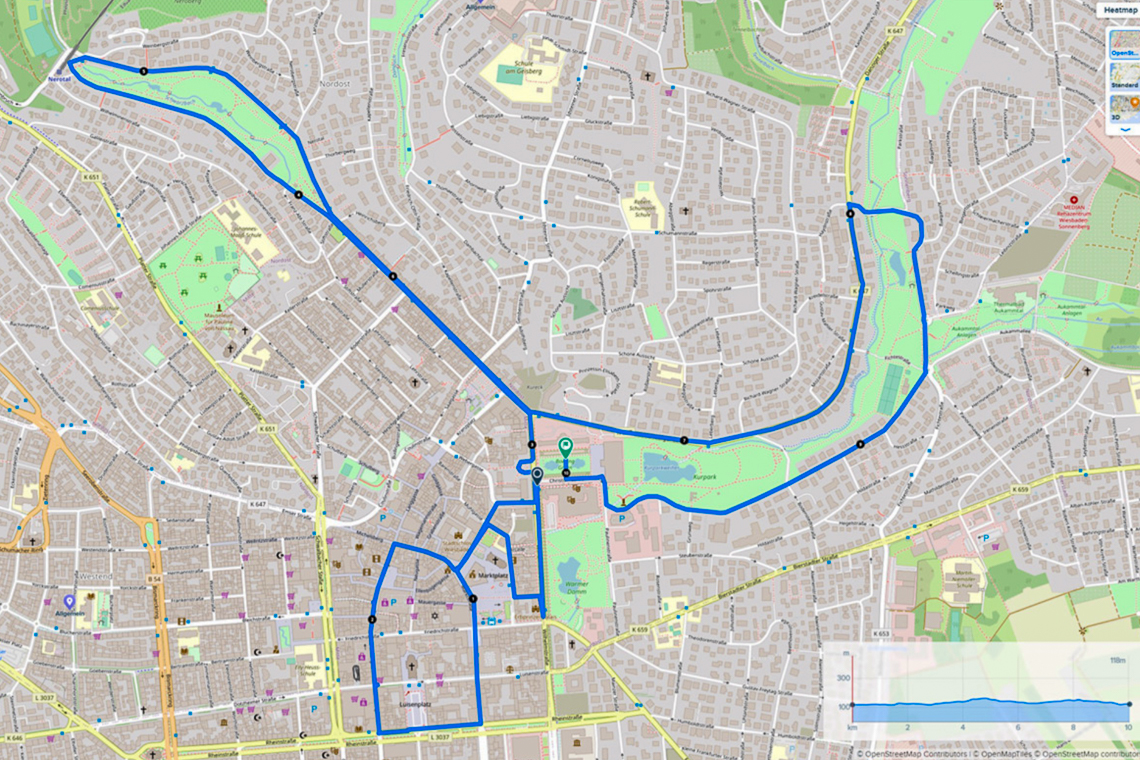 Streckenverlauf beim Ikano Bank Marathon