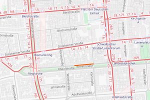 Linie N13: Umleitung wegen Bauarbeiten in der Rheinstraße