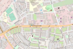 Karte zeigt Waldhofstraße in Kostheim. 