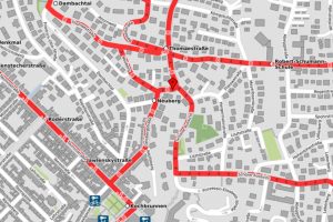 Karte: Haltestellenverlegung „Neuberg” in Wiesbaden