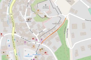 Sperrung der Straße Am Schlossberg in Sonnenberg