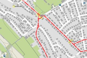 Netz-Karte: Linie N9: Busumleitung wegen Sperrung der Gabelsbornstraße