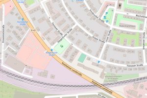 Karte zeigt Klagenfurter Straße.
