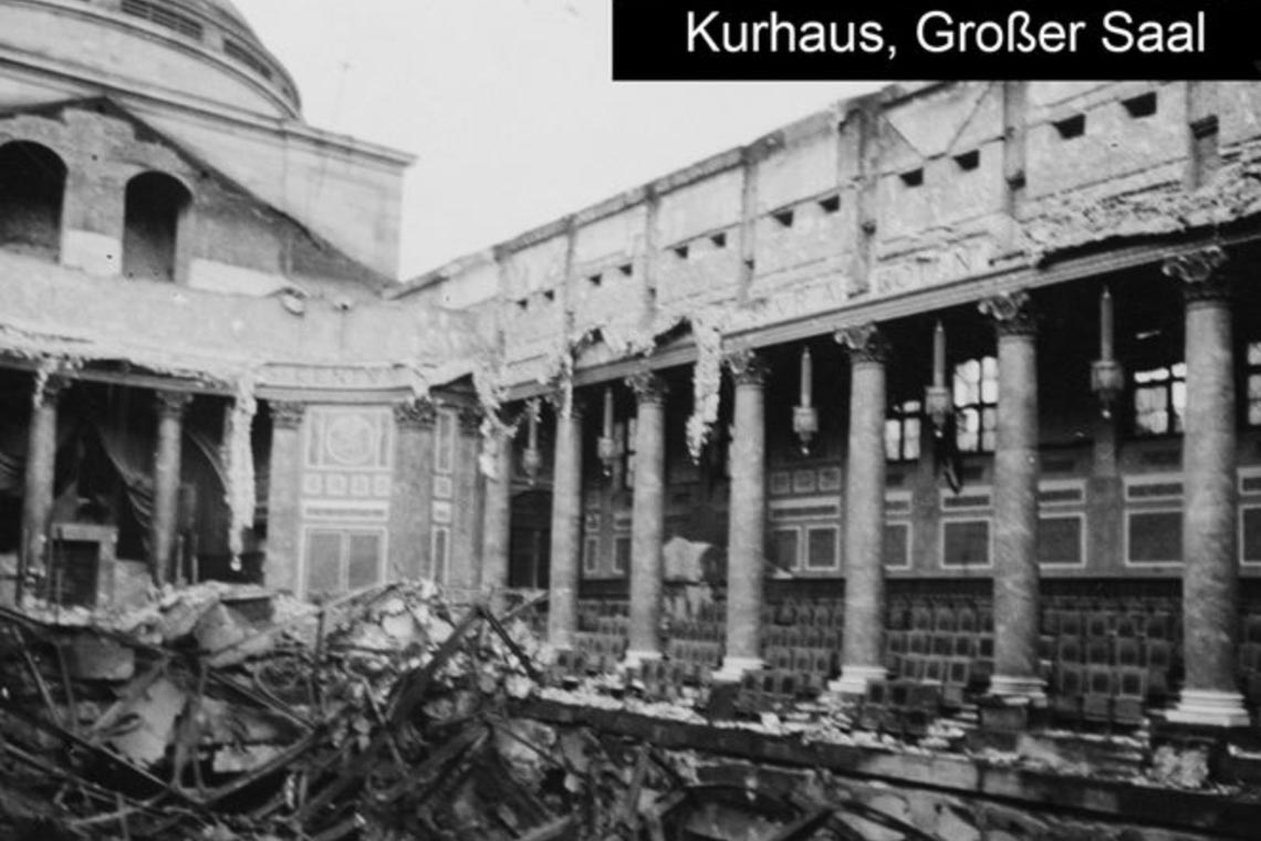 Kurhaus Wiesbaden, völlig zerstört, Friedrich-von-Thiersch Saal.