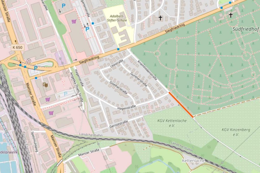 Kriemhildstraße in Südost