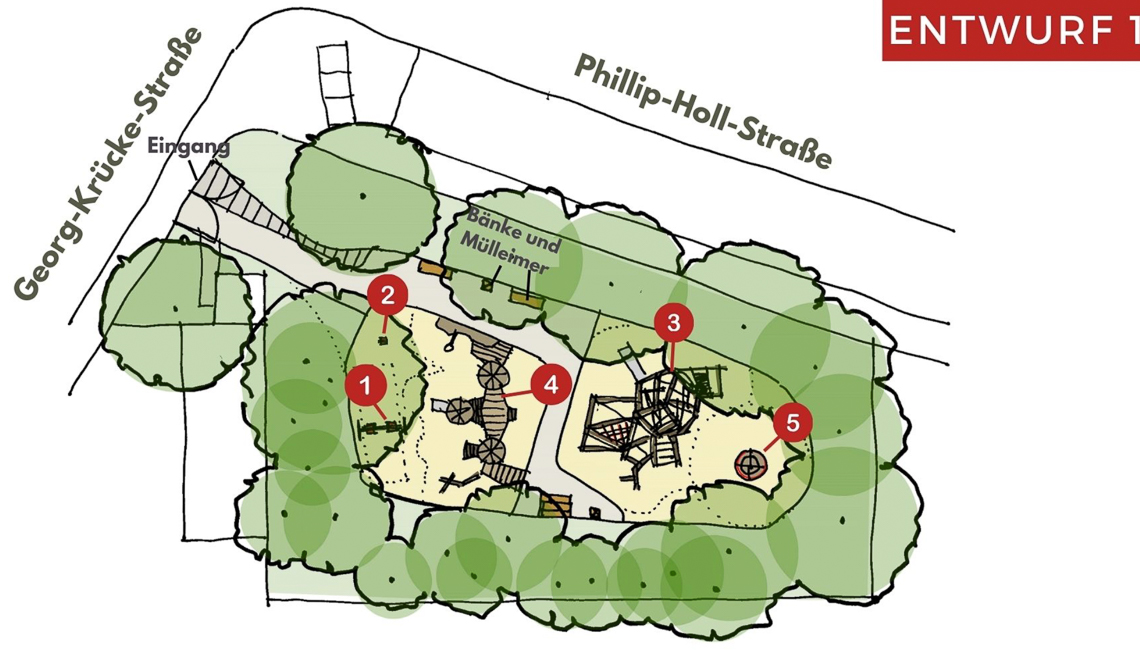Kinderspielplatz Philipp-Holl-Straße, Entwurf Eichhörnchen