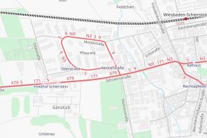 ÖPNV Karte Schierstein, Haltestelle Oderstraße