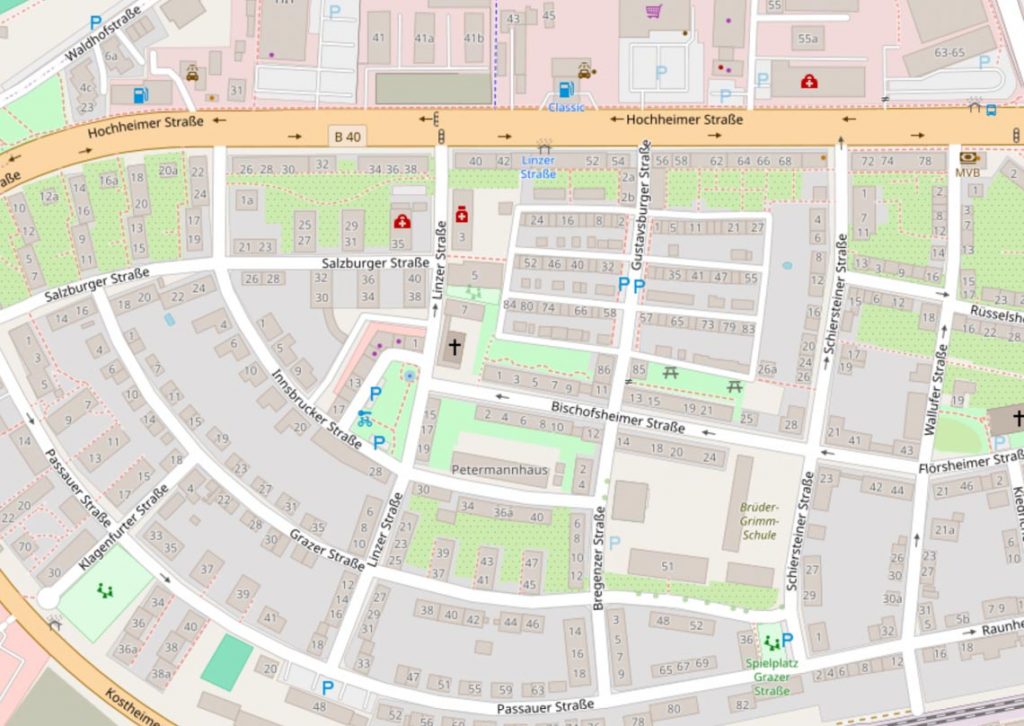 Karte zeigt Linzer Straße