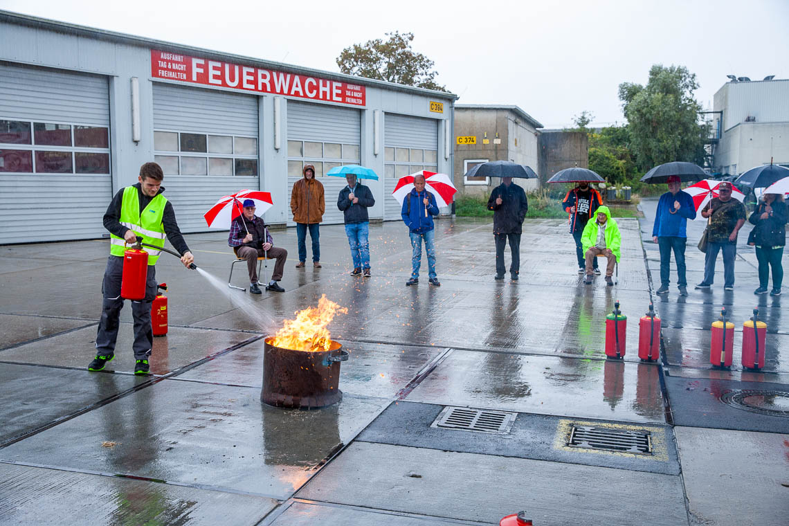 Feuerlöschübung auf dem Betriebsgelände