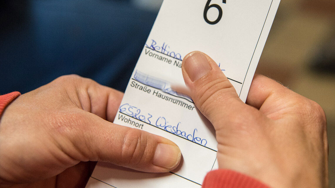 Wartenummer für die Oberbürgermeistersprechstunde.