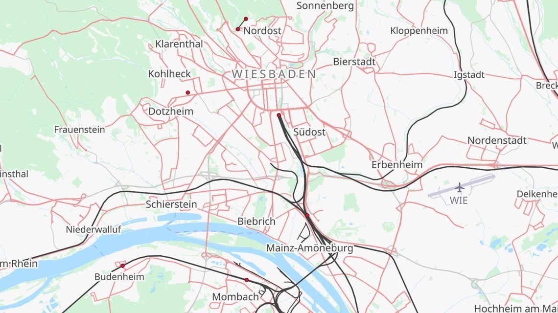 Verkehrskarte Wiesbaden