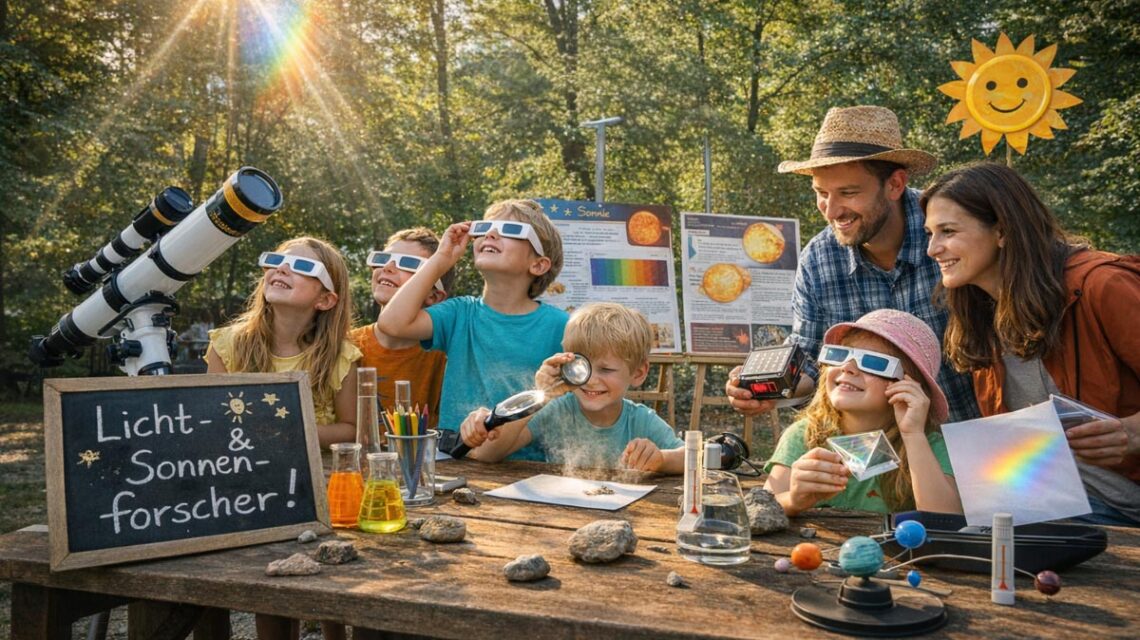 Mit Experimenten, Spezialbrillen und viel Neugier entdecken Kinder in der Fasanerie spielerisch die faszinierende Welt von Licht, Farben und Sonnenstrahlen.