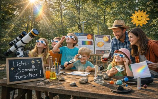 Mit Experimenten, Spezialbrillen und viel Neugier entdecken Kinder in der Fasanerie spielerisch die faszinierende Welt von Licht, Farben und Sonnenstrahlen.