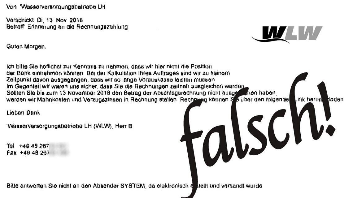 Falsche E Mail Von Den Wlw Wiesbaden Lebt