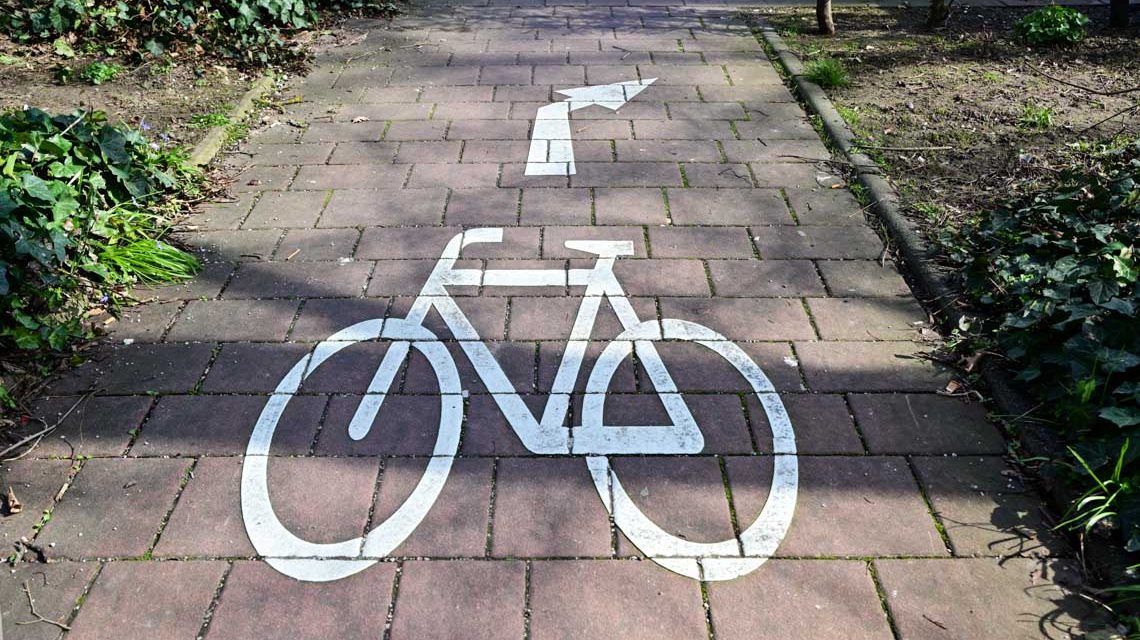Radfahrer, Fahrradweg, Piktoogramm in den Reisinger Anlagen