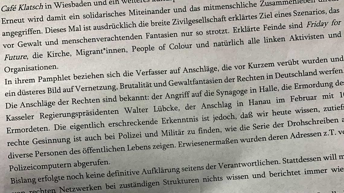 Drohschreiben gegen linke Projekte und Strukturen