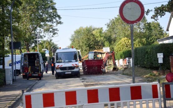 Wasserrohrburch an der Schönaustraße