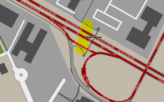 Fußgängerbrücke Berliner Straße ©2020 Openstreetmap