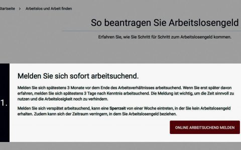 Arbeitslosengeld online beantragen