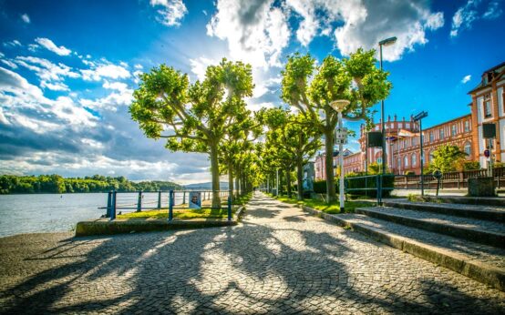 Schloss Biebrich am Rheinufer von Wiesbaden