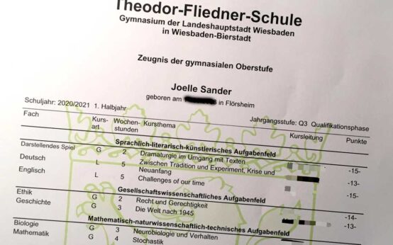 Abitur: Zeugnis-c-Joelle-Sander