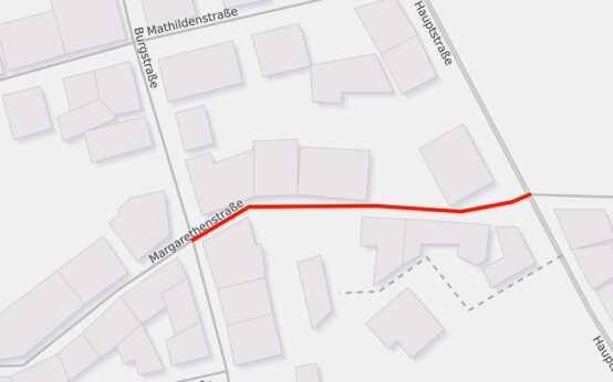 Baustellen: Vollsperrung der Margarethenstraße zwischen Burgstraße und Hauptstraße