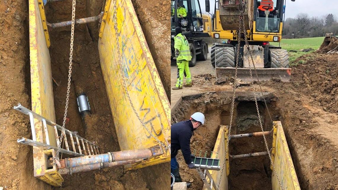 Wasser läuft, Wasserrohrbruch geflickt