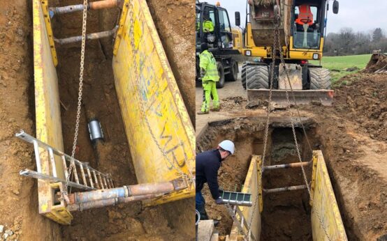 Wasser läuft, Wasserrohrbruch geflickt