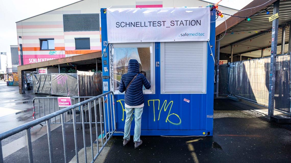 Schnelltestcenter in Wiesbaden eröffnet - Testcenter am Schlachthof -