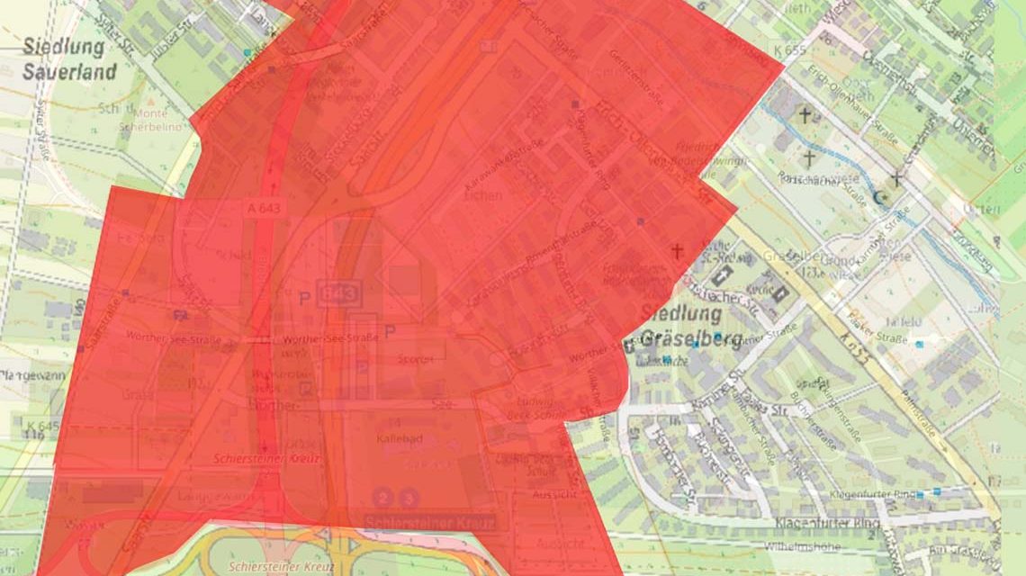 Gräselberg, Sperrzone, das Gebiet wird am Sonntag evakuiert.