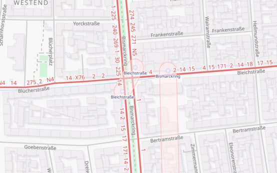 ÖPNV Karte, Bleichstraße