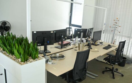 Lärmbelastung vorprogrammiert: Büro mit vier Aerbeitsplätzen